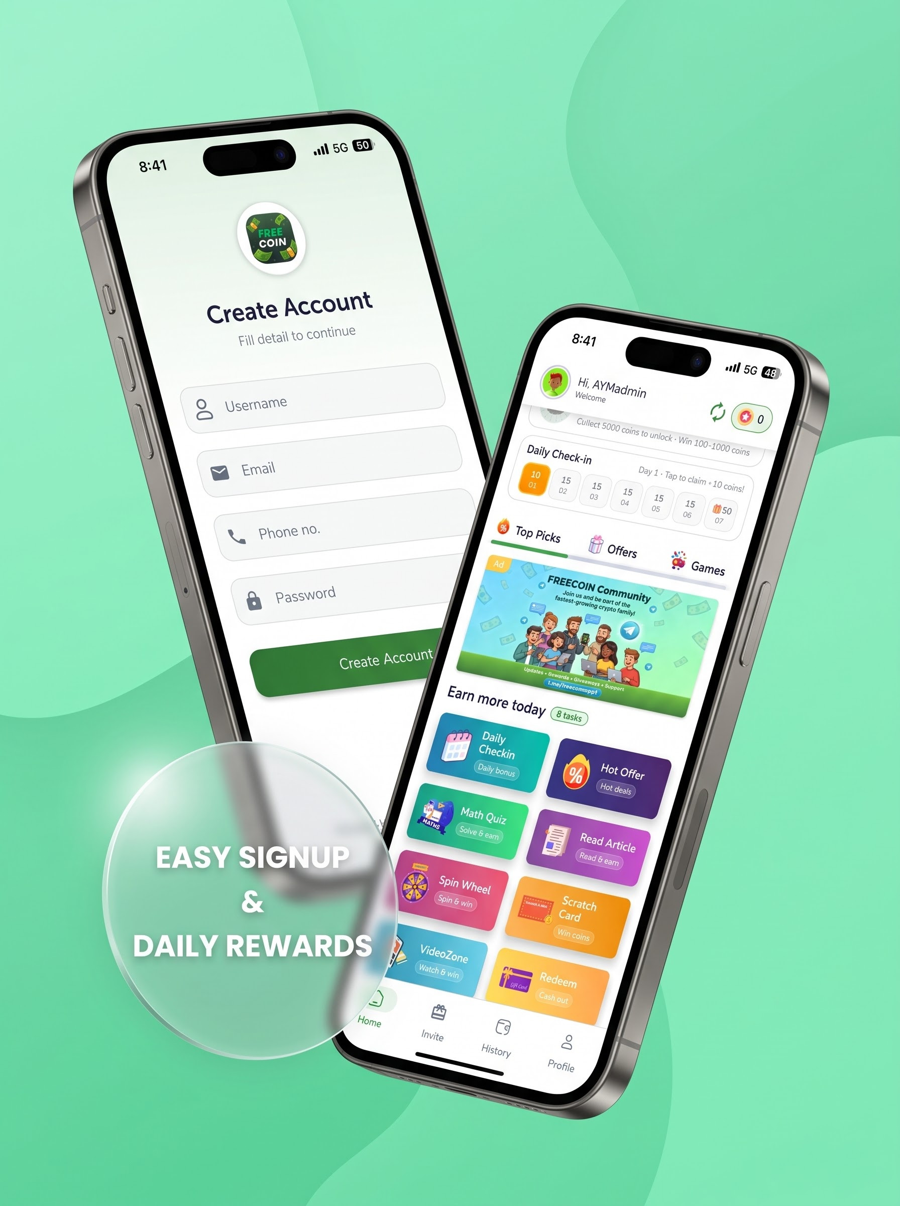 FreeCoin: Earn Real Money app